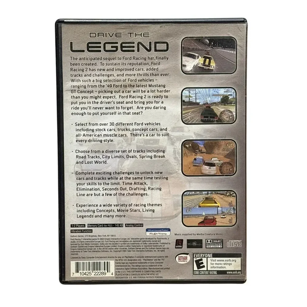 Ford Racing 2 (Sony PS2, 2003) Complete CIB w/ Manual Black Label Preowned